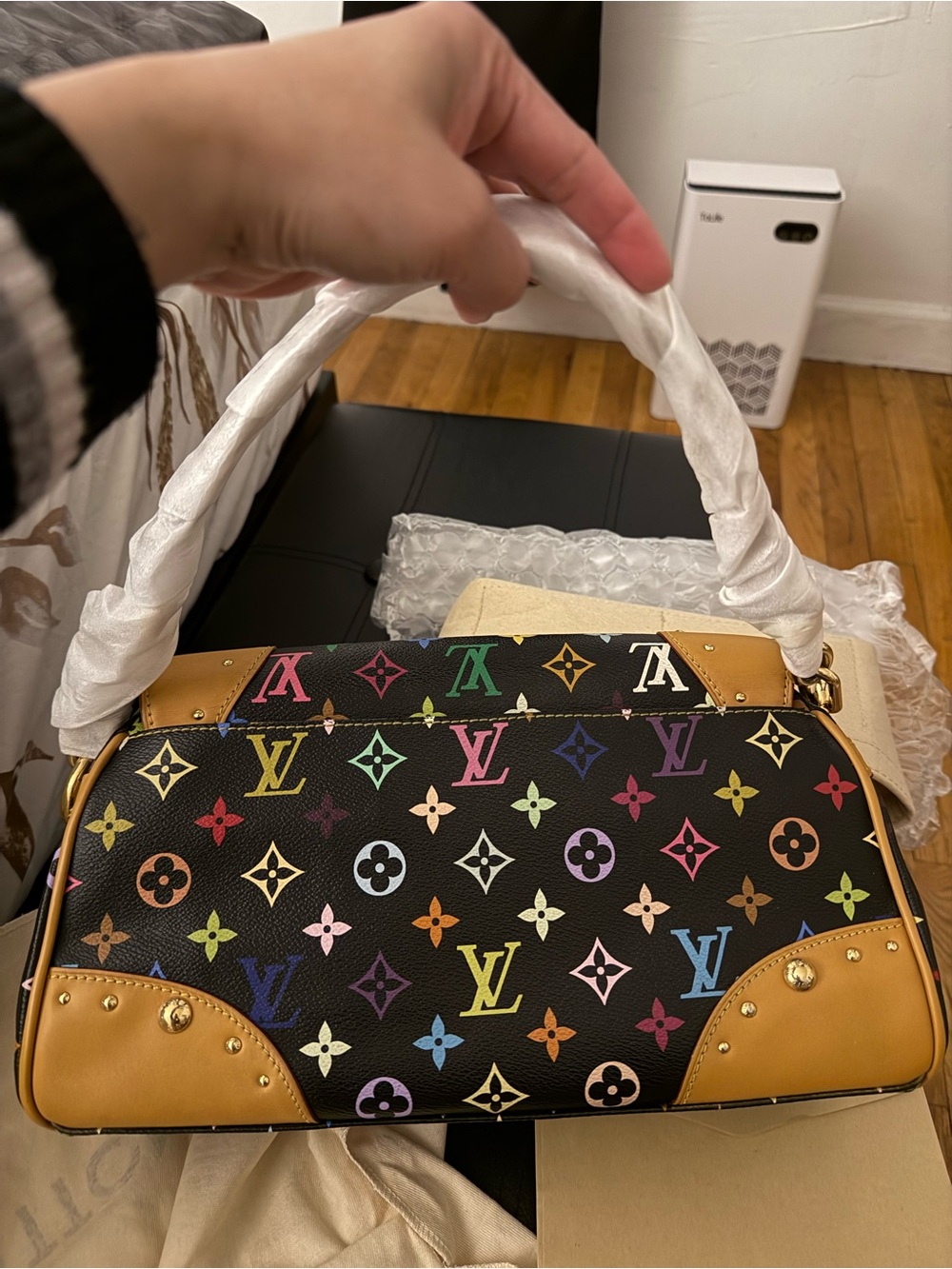 Multicolor Monogram Pattern Mini Shoulder Bag - Picture 2 of 3